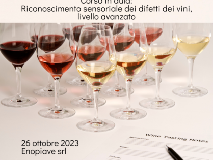 Corso in aula: Riconoscimento sensoriale dei difetti dei vini, livello avanzato